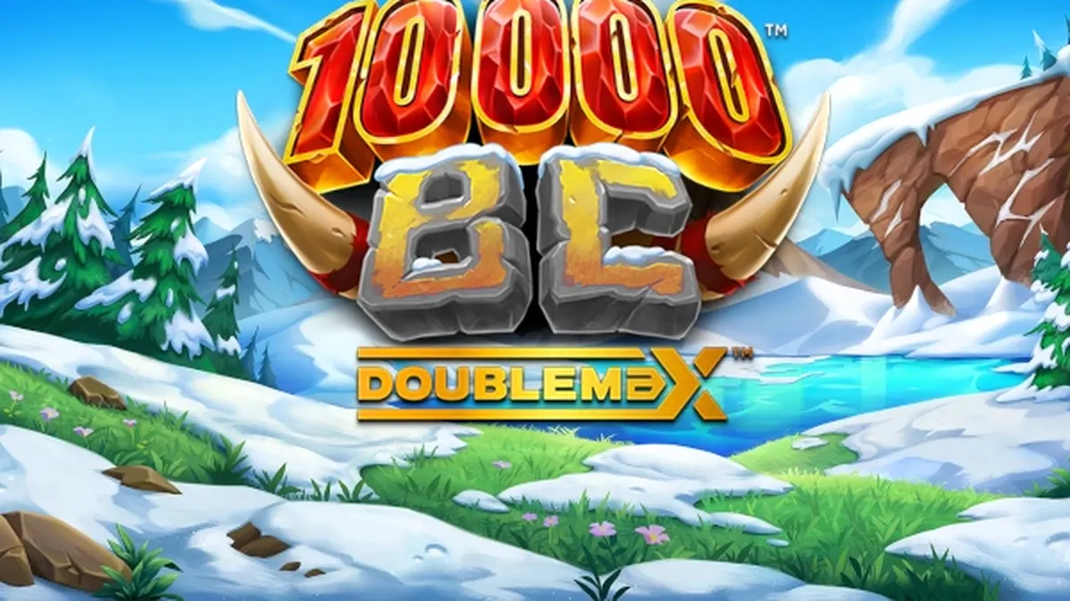 Interface do jogo 10000 BC DoubleMax com temática de era glacial