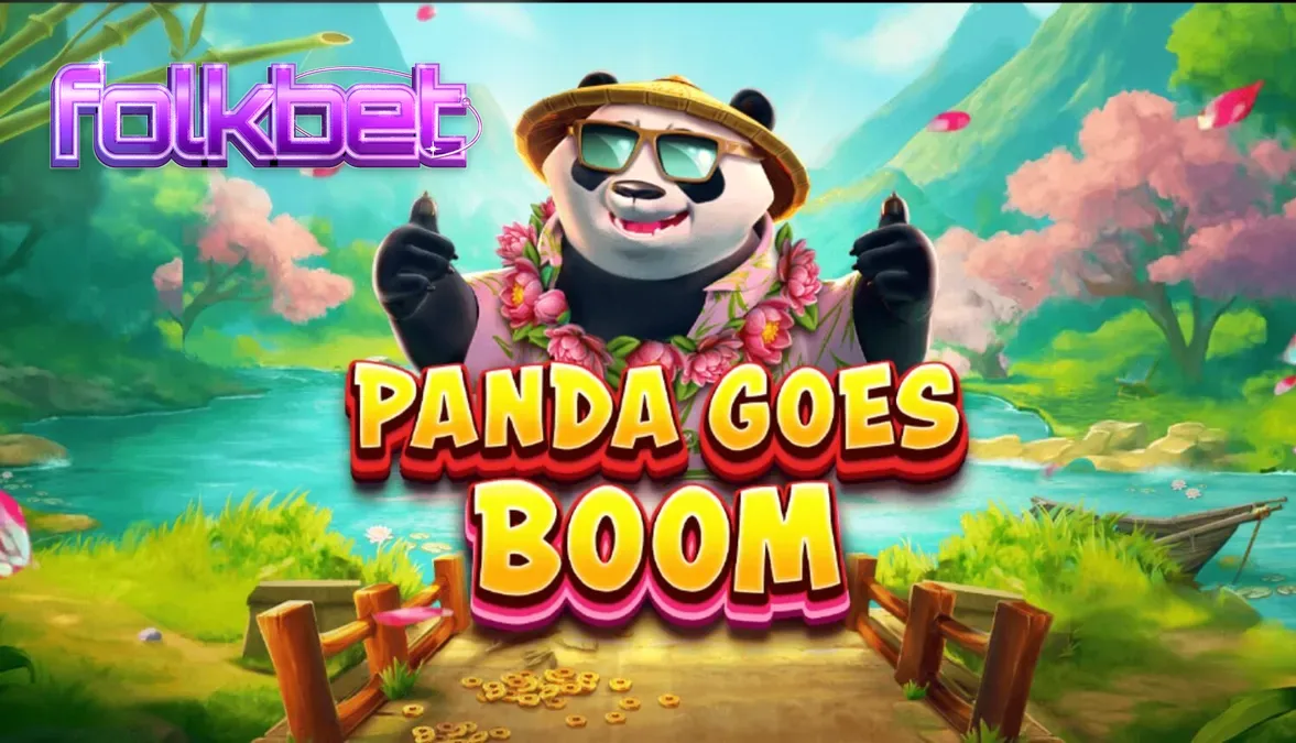 Panda Goes Boom slot machine interface with vibrant bamboo and gold symbols